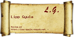 Lipp Gyula névjegykártya